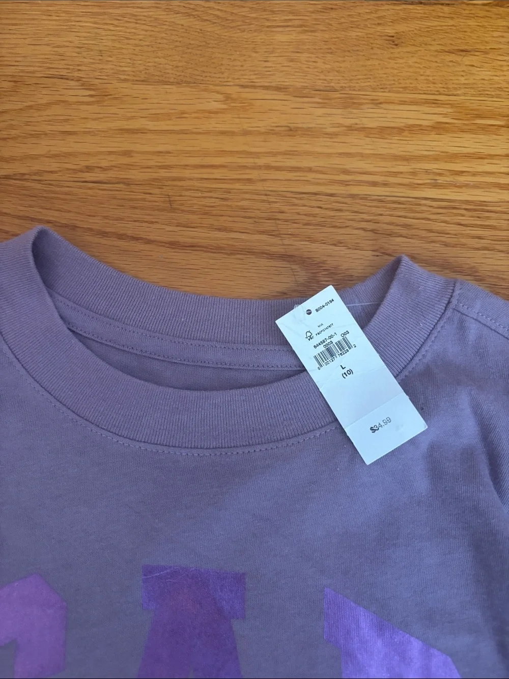 GAP Lavender Crewneck Shirt with Shiny Logo & Minnie Mouse detail